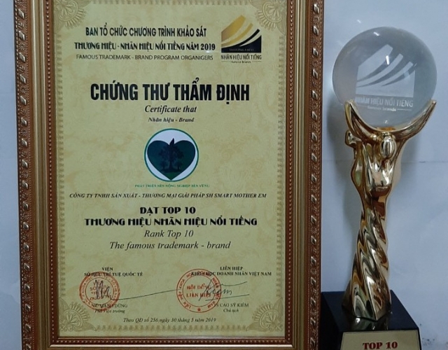 Chứng thư thẩm định thương hiệu nổi tiếng viện trí tuệ quốc tế - liên hiệp khoa hoc danh nhân việt nam